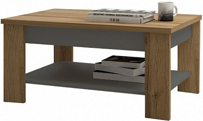 Стіл журнальний Kent II дуб вотан/антрацит 920x670x450мм Accord