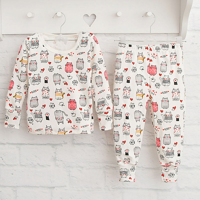 Піжама для дівчаток Blanka Котики р.116 білий 110253