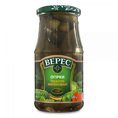 Огурцы Верес пикантные маринованные 500 г