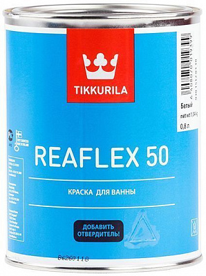Краска TIKKURILA эпоксидная для ванн Reaflex 50 белый высокий глянец 0,8л 1,2кг