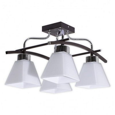 Люстра потолочная Hopfen Glocke 4x60 Вт E27 хром/венге 