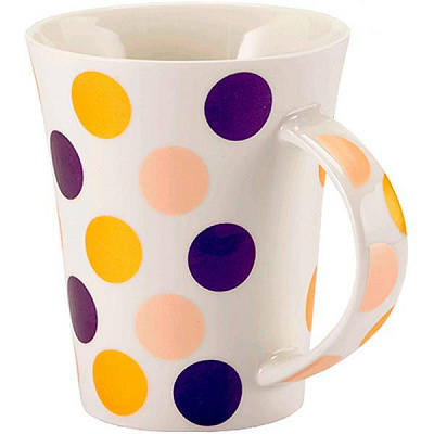 Кружка порцелянова Горошок в асортименті 375 мл
