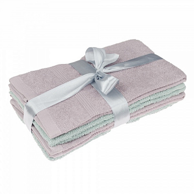 Набор полотенец махровых 4 шт. 30x45 см ментоловый/ лиловый Homeline 