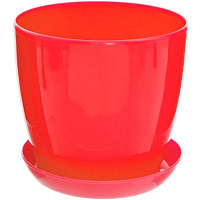 Горшок пластиковый Омела Омела Глянец 0,8 литра круглый 0,8л красный 