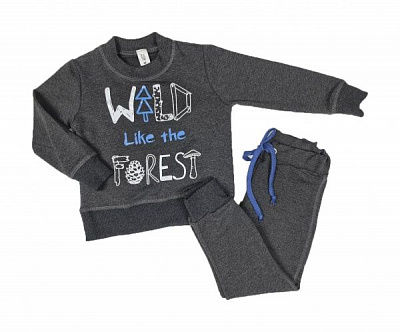 Спортивный костюм Luna Kids 1 д/х р.98 серый 