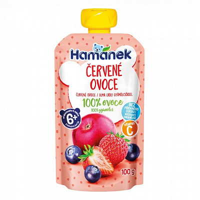 Пюре Hamanek Яблоко черника клубника 100 г 