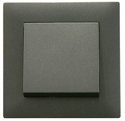 Вимикач перехресний одноклавішний Makel Rizz без підсвітки димчастий 88050020