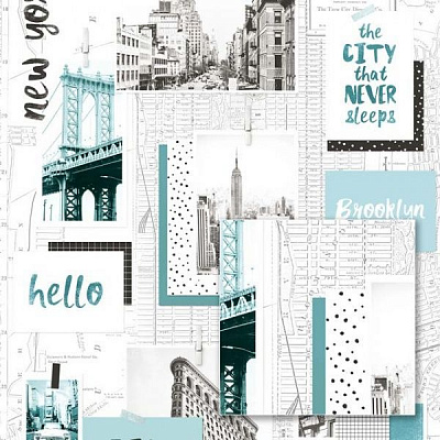 Обои из вспененного винила Sintra Decoration HELLO NEW YORK 403617 0,53x10,05 м 