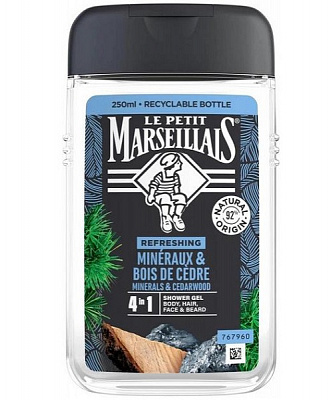 Гель для душу Le Petit Marseillais Кедр і Мінерали 250 мл