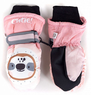 Варежки YO! лыжные детские медвежонок р.12 розовый 