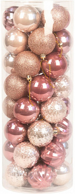 Набір ялинкових куль 25PIC-05 рожевий d 60 мм 40 шт./уп.