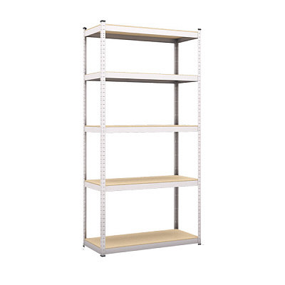 Стеллаж металлический окрашенный Меткас на болтовом соединении с полками из ДСП Эталон Е251 1800x900x500 мм белый (Еталон Е251) 