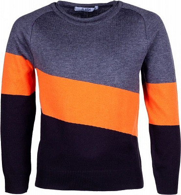 Джемпер Flash р.122 серый с оранжевым/черный 18B075-5-1111 