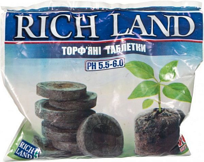 Торфяные таблетки Rich Land J-7 44 мм 10 шт.