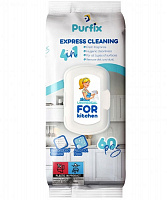 Влажные салфетки Purfix для уборки кухонных поверхностей 60 шт. 300 г