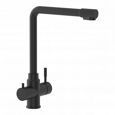Змішувач для кухні Imprese ARGO-S f03409016JB, з підключенням питної води, чорний матовий