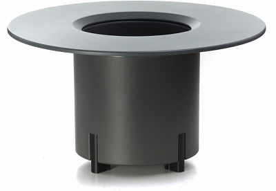 Горщик пластиковий Mondum Медітеранео 40x45x28 см (ніжки чорні) круглий 28 л сірий антрацит