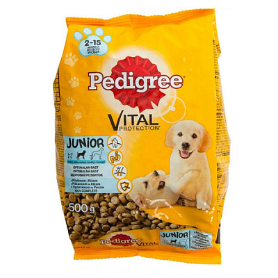 Корм Pedigree Junior з куркою та рисом 500 г