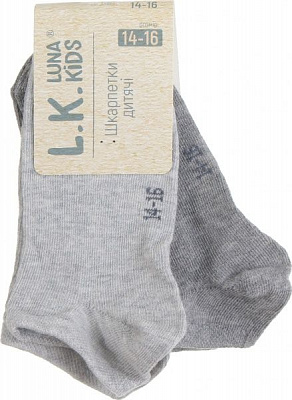 Комплект носковдля девочек Luna Kids коротких р.14–16 светло-серый серый 