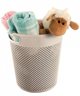 Корзина Ucsan Plastik DROP круглая 12 л кремовый 