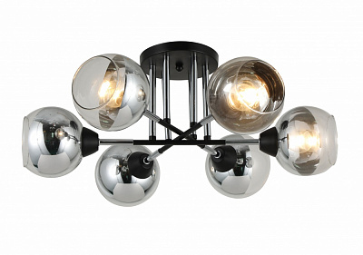 Люстра Sensio Leman 6x40 Вт E27 чорний із сріблястим LS-07268/6S-E2740W