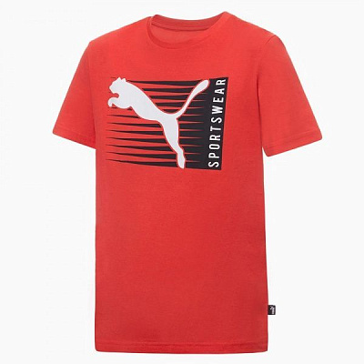 Футболка Puma Boys Cat Logo Tee 58539411 116 красный