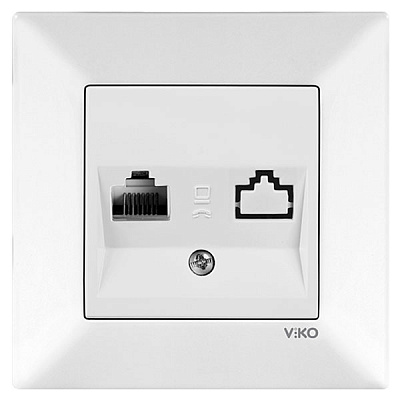 Розетка телефонна Viko Meridian RJ11 біла