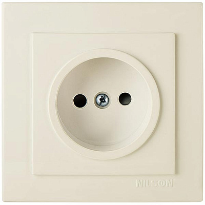 Розетка без заземлення Nilson Touran без шторок кремовий 24121015