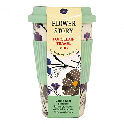 Чашка с крышкой Flower story 440 мл 21-279-124 Keramia