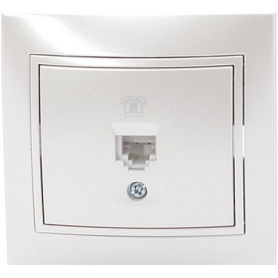 Розетка телефонная Lezard Mira TF-евро белый IP20