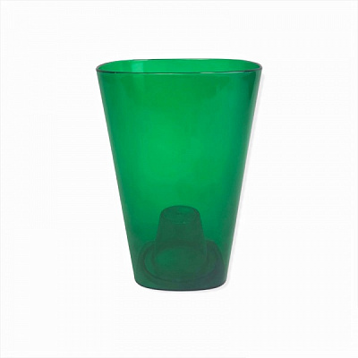 Кашпо для орхидей Оранжерея КАМБРИ 133 мм квадратный 1,5 л зеленый прозрачный 