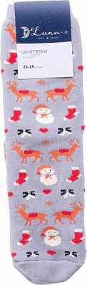 Носки мужские Luna Снеговик и олени р.41-44 серый 1 шт.