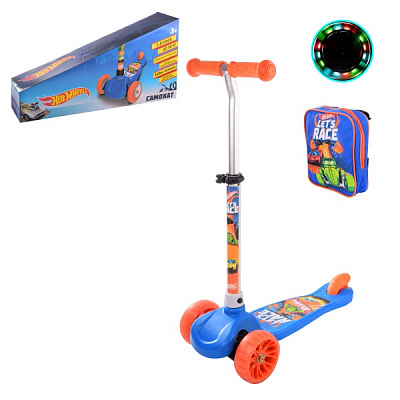Самокат Disney Hot Wheels синий с оранжевым LS2118 