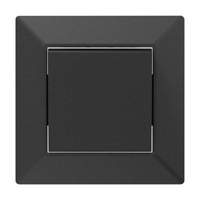 Вимикач перехресний одноклавішний HausMark Alta без підсвітки чорний