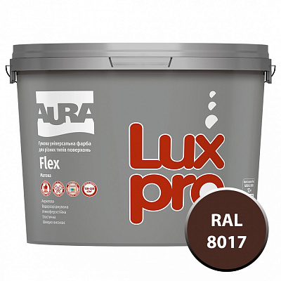 Краска резиновая резиновая Aura® Luxpro Flex мат RAL 8017 шоколадно-коричневый 9,6л 12кг