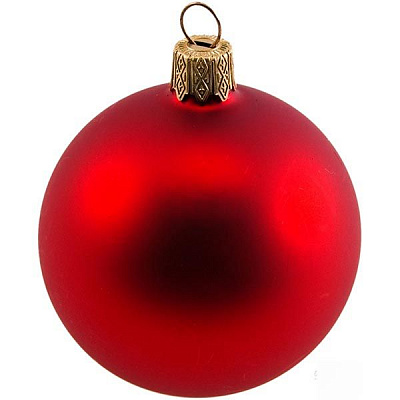 Шарик новогодний красный матовый 60 мм