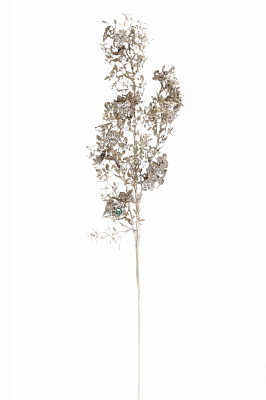 Декорація гілка дрібнолисткова з казказковими квітами мідний 80 см 21A3085