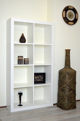 Стеллаж двухсторонний Кубус МИКС 2х4, 792x1500x290 мм белый 