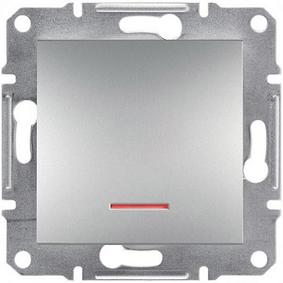Вимикач одинарний з підсвіткою Schneider Electric Asfora (EPH1400161) алюміній