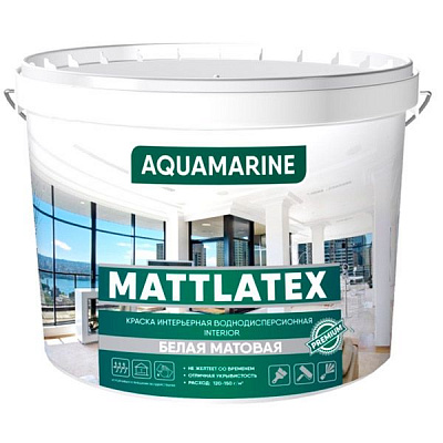 Фарба інтер'єрна КОРАБЕЛЬНАЯ AQUAMARINE MATTLATEX білий 14кг