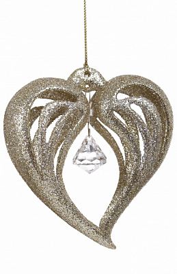 Підвіска пластикова серце/ з присипкою асорт. 13 см EPI-P121408