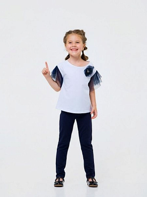 Блуза Smil 114714 р.134 белый с синим 