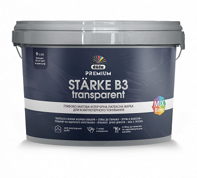 Фарба латексна Dufa PREMIUM Starke P 101 B3 глибокий мат прозорий 2,5л
