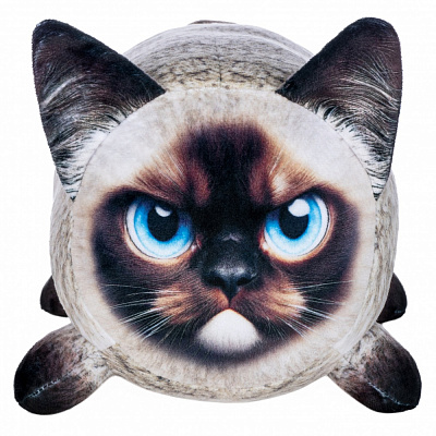 Мягкая игрушка подарочная INKATOYS Сиам серый с принтом PRII1_SU