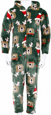 Кигуруми-пижама для девочек/для мальчиков HW принт Олени р.122-128 разноцветный 0349