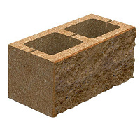 Блок бетонний Квадра 400x200x200 мм персиковий