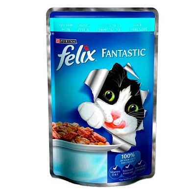 Корм Purina Felix Fantastic з тріскою в желе 100 г