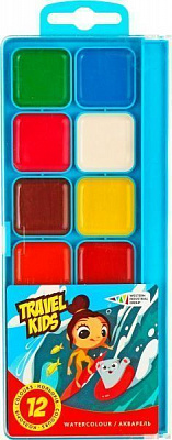 Акварель Travel Kids 12 цветов без кисточки Western Industrial Group