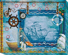 Набор для вышивания бисером на натуральном художественном холсте фоторамка Сокровища моря АР-004 Абрис Арт 