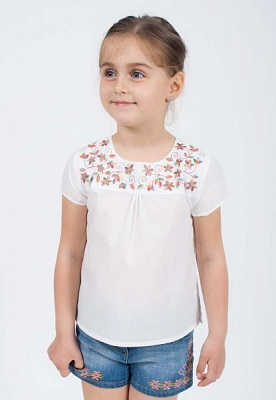 Блуза Гармонiя Квіти р.140 белый 33319 